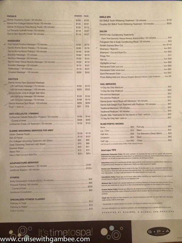 Carnival Cruise Spa Prices cruise with gambee