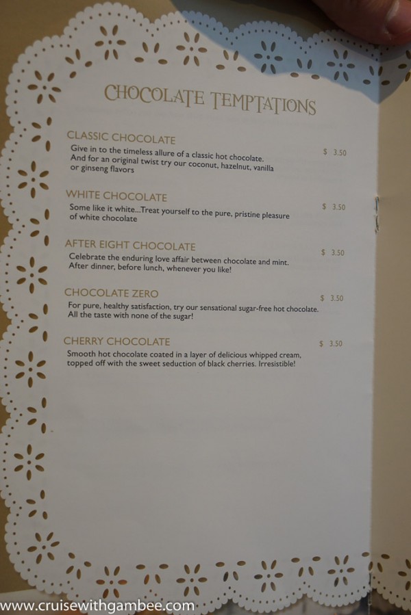 MSC Cruises Drink lists with prices. cruise with gambee