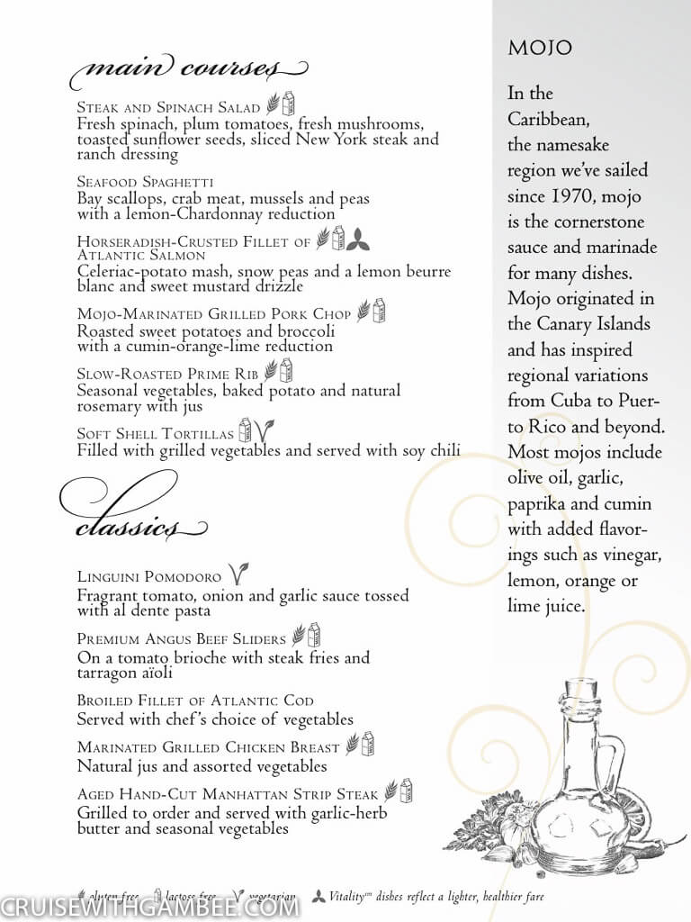 Royal Caribbean Main Dining room menus-2