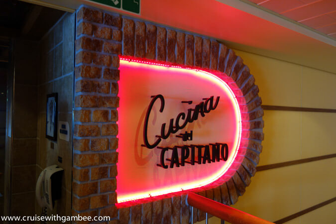 Carnival Breeze cucina del capitano review