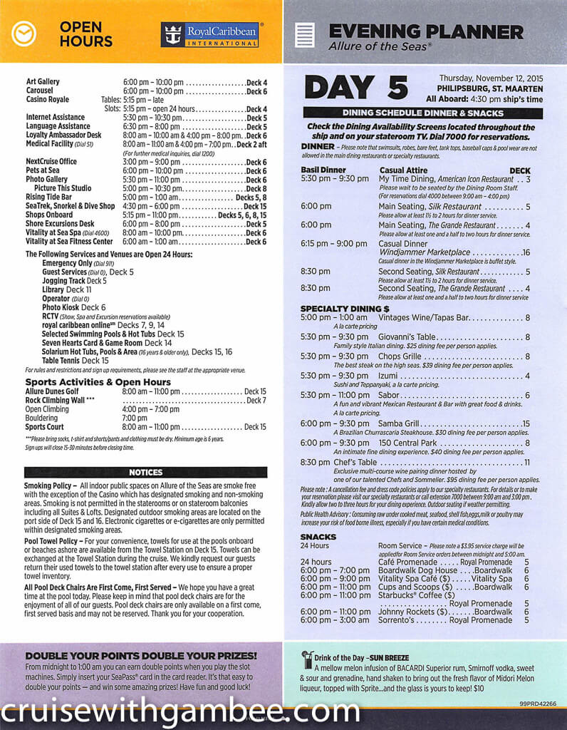 Royal Caribbean Allure of the Seas Compass Daily Paper-30