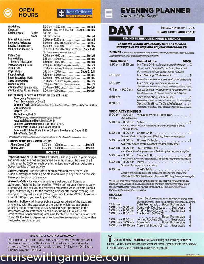 Royal Caribbean Allure of the Seas Compass Daily Paper-6