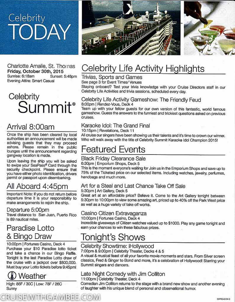 Celebrity Summet Today Daily Activity planner-17