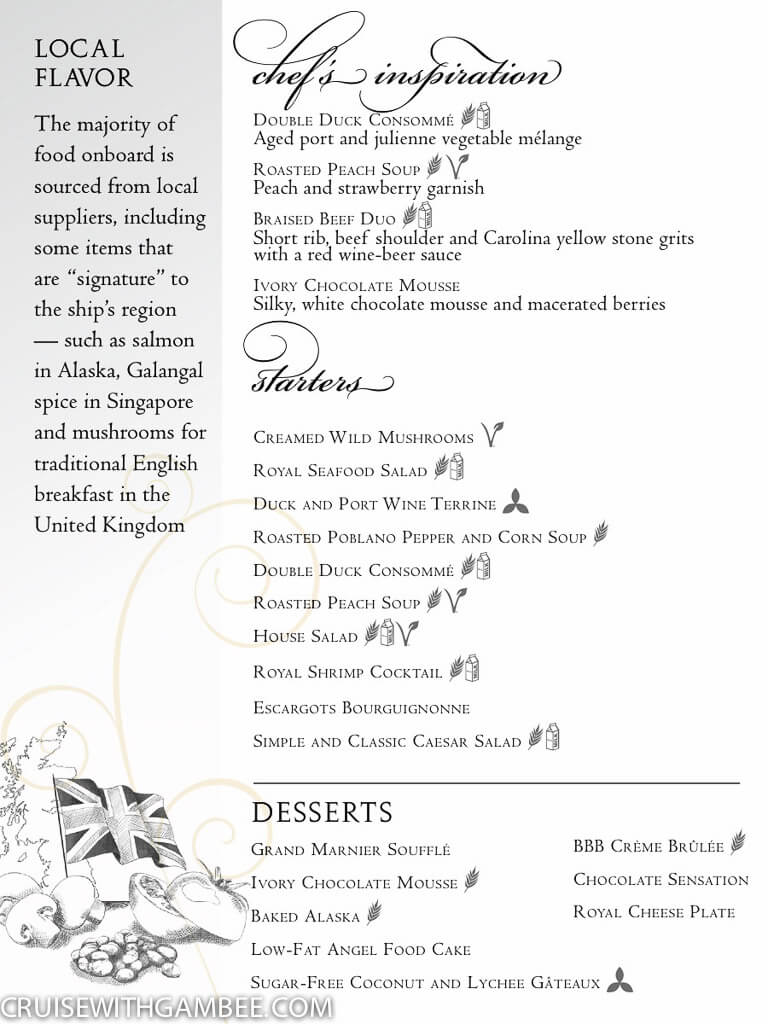 Royal Caribbean Main Dining room menus-11