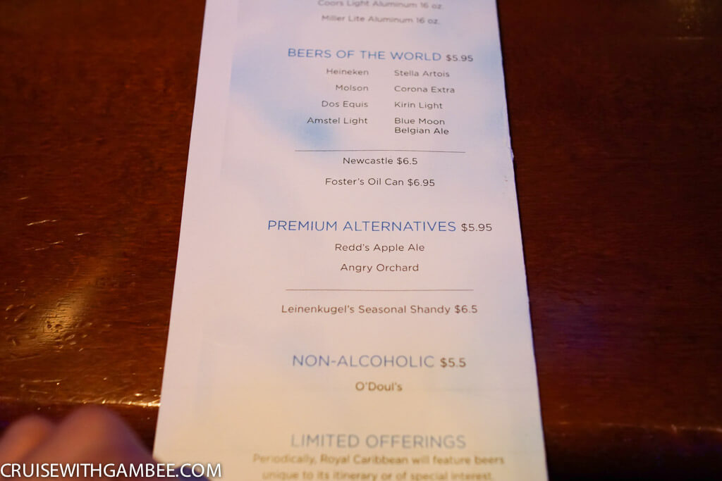 Royal Caribbean Drink Prices-7