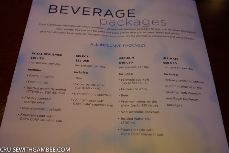 Royal Caribbean Drink Prices – cruise with gambee