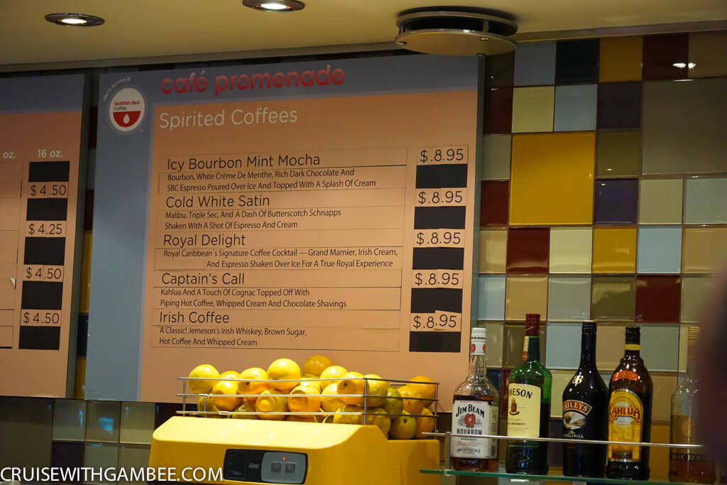 Royal Caribbean Drink Prices - Coffees and teas.