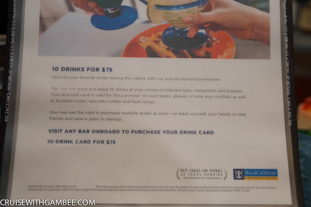Royal Caribbean oasis of the seas drink prices-45